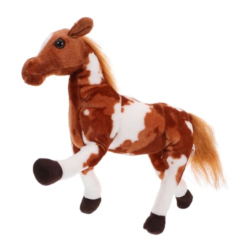 Kisangel Kleine Ponypuppe Dekoratives Puppenspielzeug Tragbares Stofftier Plüschtier Entzückendes Kuscheltier Plüsch Gefüllte Puppe Light Brown Kurzer Plüsch von Kisangel