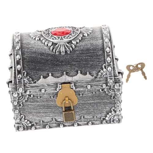 Kisangel Kleine Schatztruhe Aus Kunststoff Piratenschatzkiste Mit Schloss Und Schlüssel Vintage-Box Als Aufbewahrungskiste Für Persönliche Gegenstände von Kisangel