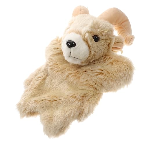 Kisangel Kleine Ziege Handpuppe aus Plüsch für Interaktives Rollenspiel Beweglicher Mund Fördert Fantasie Kommunikation und Eltern Junge Mädchen Bindung von Kisangel