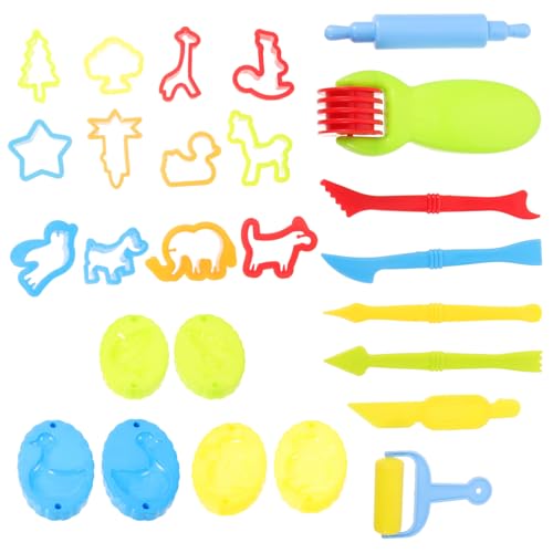 Kisangel Knetset Teilig Bunte Knetwerkzeuge mit Formen Schneiden für Jungen und Mädchen Spielerisches DIY und Knetformen Fördert Hand Auge Koordination und Kreativität von Kisangel