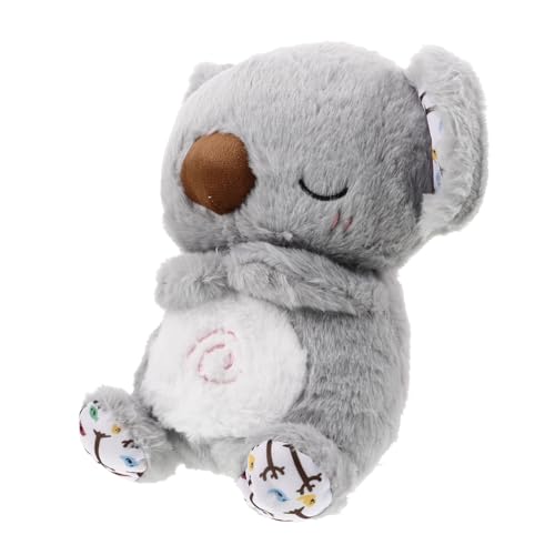 Kisangel Koala Spieluhr Kuscheltiere Zum Schlafen Atmendes Kuscheltier Atmender Kola Bär Glättender Koala Faultier Kuscheltier Schlaf Schnuller Mit Hellgrauem Plüsch von Kisangel
