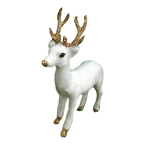 Kisangel Kreative Miniatur Deko Rentier Figur Künstliches Wildtier Detailreiches Weihnachts Pädagogisches für Desktop Verzierung von Kisangel