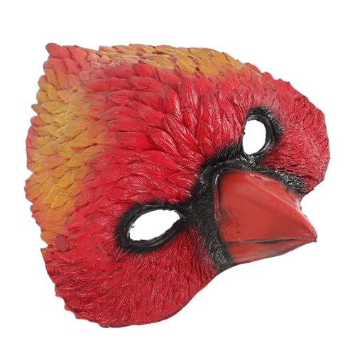 Kisangel Kreative Tiermaske Vogelkopfmaske Rot Lustige und Atmungsaktive Maskerade für Karneval Halloween und Partys aus Hautfreundlichem PU Material Gefertigt von Kisangel