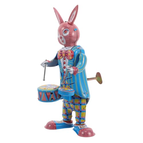 Kisangel Kreatives Eisen-Kaninchen-Schlagzeuger-Roboter-Eisen-handwerksspielzeug Für Zuhause Und Café-, Dekoratives Uhrwerk-Spielzeug Für Musikalisches Interesse Kisangel Kreatives Eisen-Kaninchen-Schlagzeuger-Roboter-Eisen-handwerksspielzeug Für Zuhause Und Café-, Dekoratives Uhrwerk-Spielzeug Für Musikalisches Interesse von Kisangel