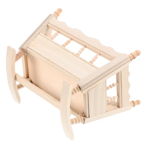 Kisangel Krippenmodell aus Holz Handgefertigtes Babybett für Puppenhaus Dekoration Realistische Mini Möbel für Kreative Szenen für Sammler Miniaturen Kisangel Krippenmodell aus Holz Handgefertigtes Babybett für Puppenhaus Dekoration Realistische Mini Möbel für Kreative Szenen für Sammler Miniaturen von Kisangel