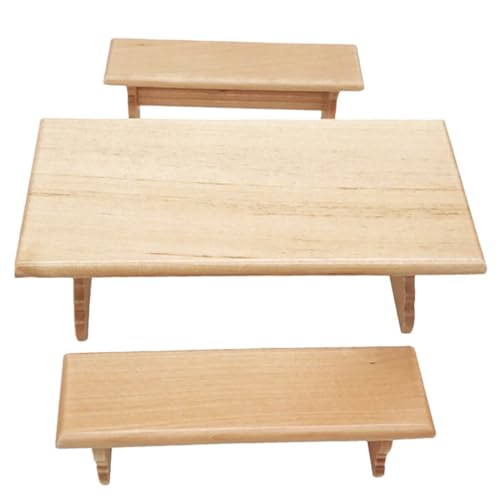 Kisangel Küchen Tisch und Bank aus Holz Realistische Mini Haus Dekoration Glatte Oberfläche Dekorativ und Platzsparend für Foto Requisiten und Mikro Landschaften Kisangel Küchen Tisch und Bank aus Holz Realistische Mini Haus Dekoration Glatte Oberfläche Dekorativ und Platzsparend für Foto Requisiten und Mikro Landschaften von Kisangel