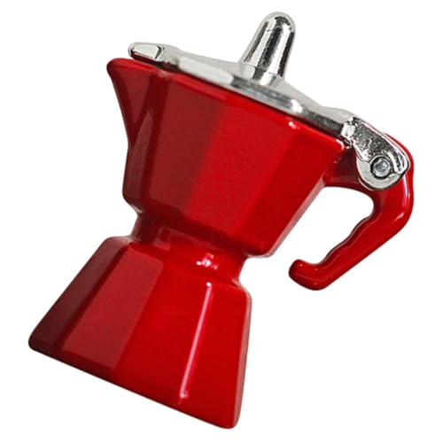 Kisangel Küchenzubehör für Puppenstuben Miniatures puppenhauszubehör Mikrolandschaft Dekoration Kaffeemaschine Küchenkaffee Puppenhaus-Miniaturgeräte Puppenhausdekorationen Legierung rot von Kisangel