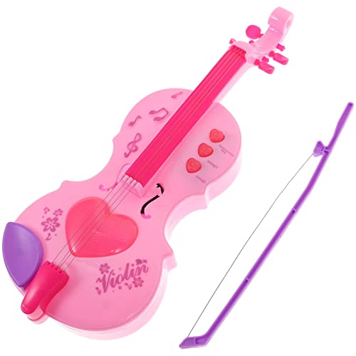 Kisangel Kunststoff Geige Spielzeug Kinder Rosa Geige Spielzeug Kinder Spielzeug Geige Kleine Geige Musikspielzeug Musikinstrument Für Kinder Kleinkinder von Kisangel
