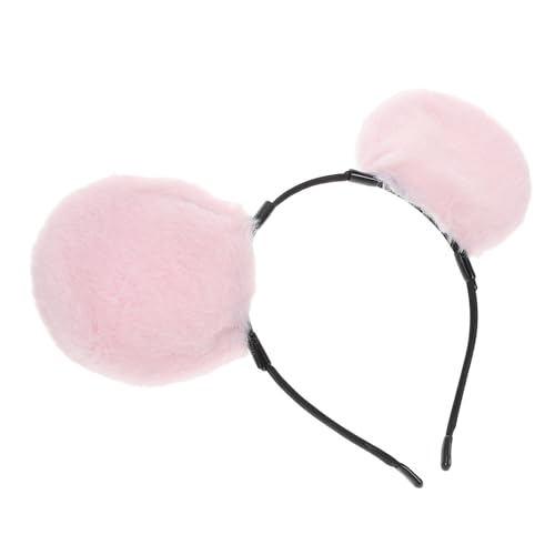 Kisangel Kuscheliges Mäuseohren Haarband Plüsch Stirnband Angenehm Tierkostüm Accessoire für Frauen Mädchen Halloween Party Cosplay Festival von Kisangel