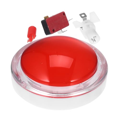 Kisangel LED Spielbuzzer Rund Rot mit Mikro Schalter und Selbstzurückstellung Blinkender Antwortbuzzer für Quizspiele und Party Robustes Kunststoff Game Button Zubehör von Kisangel