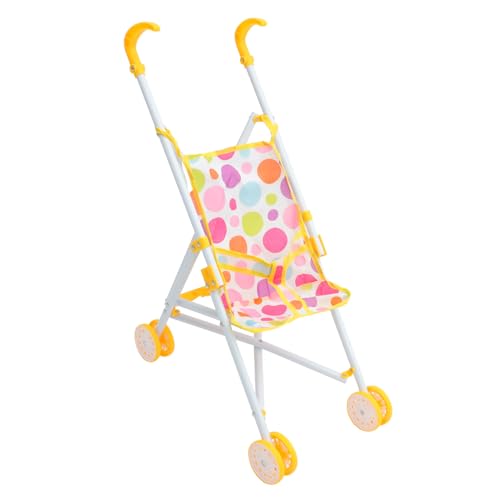 Kisangel Leichter Puppenbuggy Doll Stroller Tragbar Simuliert Realistischen Puppenwagen Für Indoor Outdoor Rollenspiel Mädchen Zubehör von Kisangel
