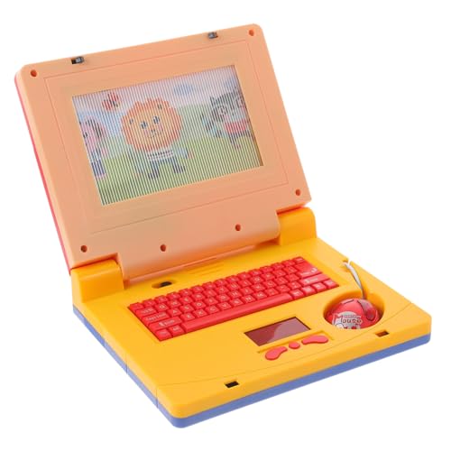 Kisangel Lerncomputer mit Musik und Lichteffekten Pädagogisches Laptop für Denkfähigkeit und Kognitive Entwicklung Geeignet für Jahre Leicht Tragbar Gelb von Kisangel