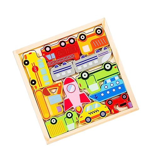 Kisangel Lernspielzeug Interaktives Puzzle für Verschleißfestes Puzzle mit Verkehrsmitteln Fördert Hand Auge Koordination und Kognitive Fähigkeiten Sicher von Kisangel