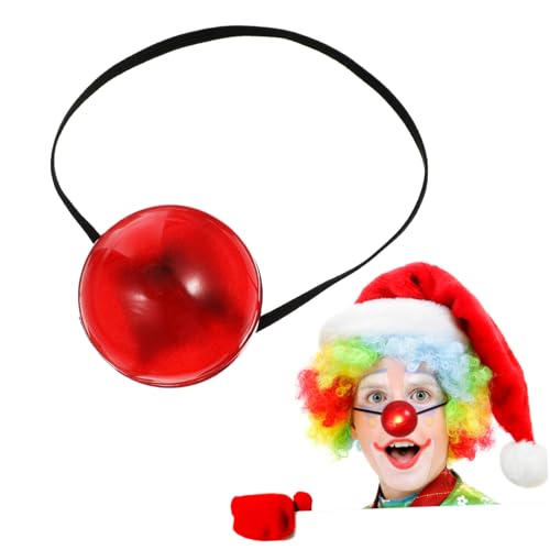 Kisangel Leuchtende Rote Clownnase mit Elastischem Band Blinkende Circus Nase Leichtes Cosplay Accessoire für Erwachsene für Karneval Halloween und Bühnenauftritte von Kisangel