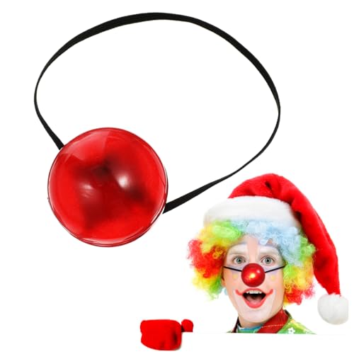 Kisangel Leuchtende Rote Clownsnase mit Elastischem Band Blinkende Zirkusnase für Karnevals Halloween Party Robustes Leichtes Kostüm Accessoire für Erwachsene und Bühnenauftritte von Kisangel