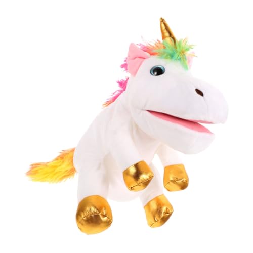 Kisangel Liebenswerte Einhorn Handpuppe für Weiches Plüschspielzeug Interaktive Storytelling Handpuppe Fördert Kreativität und Kommunikation Waschbar Geeignet für Familienzeit von Kisangel