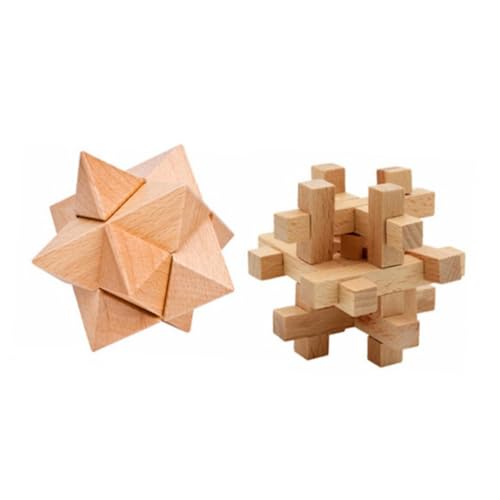 Kisangel Luban Puzzle Set aus Buchenholz Teiliges Intellektuelles Geschicklichkeitsspiel für Erwachsene und Fördert Kreativität und für Zuhause und DIY Partys von Kisangel