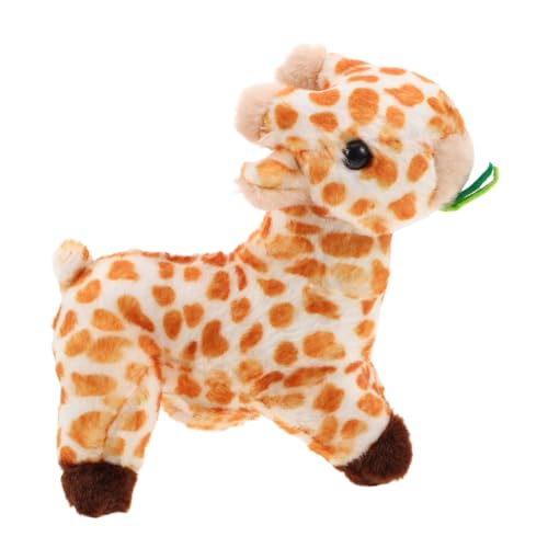 Kisangel Magnetpuppe auf Schulter Giraffe tierisches Partykostüm Giraffe Schulterprop Giraffe ausgestopfte Tierspielzeug Giraffe auf Schulter Tierverzierung Plüsch Light Brown von Kisangel