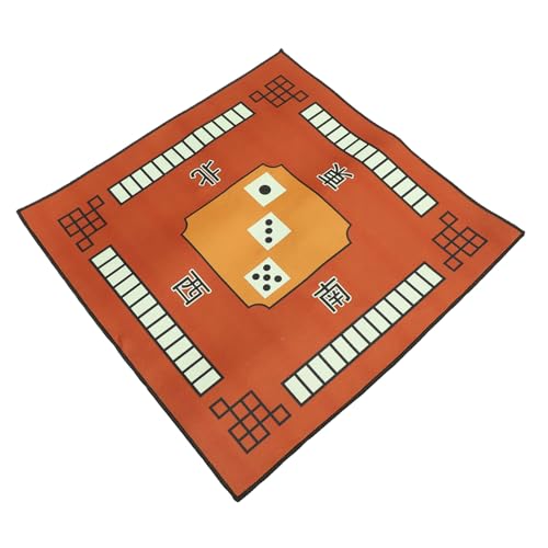Kisangel Mahjong Tischdecke Quadratisch Extra Geräuschreduzierend Spielmatte für Domino Poker Brettspiele Vielseitige Tischabdeckung mit Klassischem Chinesischem Design in Kaffee von Kisangel