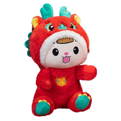 Kisangel Maskottchen-drachenpuppe Schlafzimmer-drachenpuppe Drachenplüschpuppe Plüsch-Drachen- Plüsch Chinesischer Drache Drachen-plüschtier Drachenpuppenspielzeug Kurzer Plüsch von Kisangel