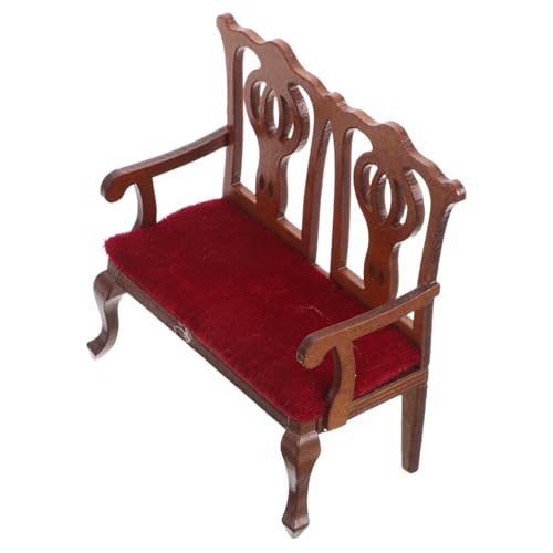 Kisangel Maßstab Europäischer Vintage Puppenhaus Sessel Holz Plüsch Material Kompakt Robust Für Kleine Puppenmöbel Wohnzimmer Dekoration Sammler von Kisangel