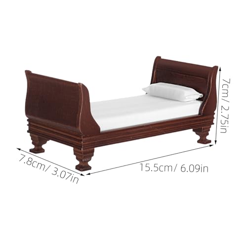 Kisangel Maßstab Realistisches Schlafzimmer Modell Vintage Puppenhausmöbel DIY Miniatur Schlafzimmer Szene für Sammler von Kisangel