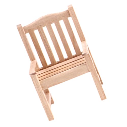 Kisangel Maßstab Unbemalt Puppenhausmöbel Zierlicher Gartenstuhl Dekorativ Robust Vielseitig für DIY Kinderzimmer und Fotografie von Kisangel