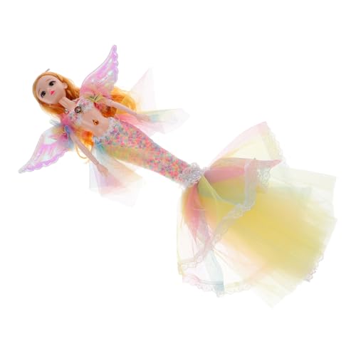 Kisangel Meerjungfrau Puppe Für Kleinkinder Wunsch Mädchen Puppe Süße Weiche Figur Kleines Kleid Meerjungfrau Puppe Kunststoff von Kisangel