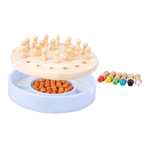 Kisangel Memory Schachspiel aus Holz mit Aufbewahrungsbox Farbenfrohes Lernspielzeug zur Gedächtnisentwicklung Fördert Aufmerksamkeit Geduld und Interaktion Schadstofffrei für Familie und von Kisangel