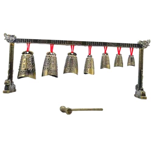 Kisangel Metall Klangspiel Dekoration aus Legierung Robustes Vintage Percussion Instrument Antikes Chinesisches Chime Modell Langlebiges Musikinstrument und Dekorativer Schmuck Klare Töne von Kisangel