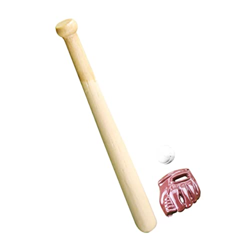 Kisangel Mini Baseball Teilig Realistische Miniatur Baseballschläger und Handschuh Kreatives Puppenhaus Zubehör Kindgerechtes Dekorationsspielzeug zur Steigerung von Fantasie und von Kisangel