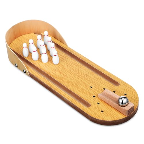Kisangel Mini Bowling Set aus Holz Stabiles Tischspiel für Drinnen Tragbares Mini kegelspiel für Erwachsene Kinderfreundliches Party Familienspiel Kisangel Mini Bowling Set aus Holz Stabiles Tischspiel für Drinnen Tragbares Mini kegelspiel für Erwachsene Kinderfreundliches Party Familienspiel von Kisangel