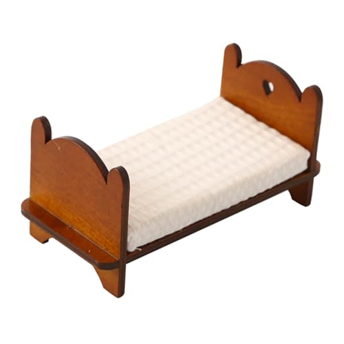 Kisangel Mini Einzelbett Möbel Miniatur Bett Puppenhaus Bett Puppenhaus Bett Kaffee Holz Kisangel Mini Einzelbett Möbel Miniatur Bett Puppenhaus Bett Puppenhaus Bett Kaffee Holz von Kisangel