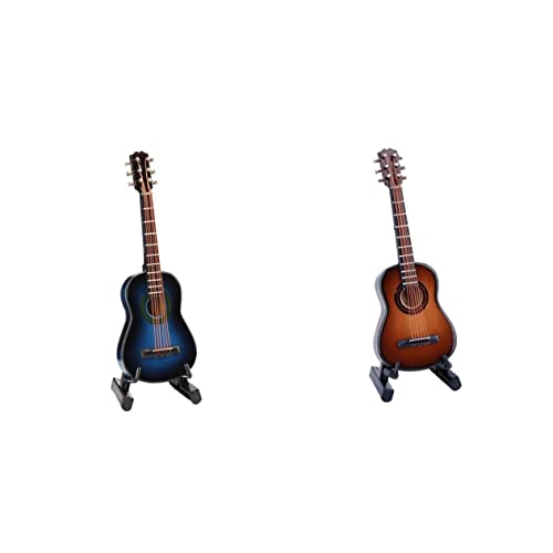 Kisangel Mini-Gitarre musikinstrumente Musical Instruments playmobilhaus Aufbewahrungsbox Office Decoration gitarrenhandwerk Dekoration Ornamente Abschluss Miniatur Gitarre Hölzern von Kisangel