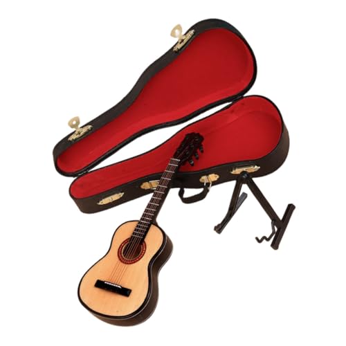 Kisangel Mini Gitarrenmodell aus Holz mit Ständer und Koffer Realistische Miniatur Gitarren Deko für Puppenhaus Micro Landschafts Dekoration Glatte Oberfläche Sammelwürdiges Musikornament Kisangel Mini Gitarrenmodell aus Holz mit Ständer und Koffer Realistische Miniatur Gitarren Deko für Puppenhaus Micro Landschafts Dekoration Glatte Oberfläche Sammelwürdiges Musikornament von Kisangel