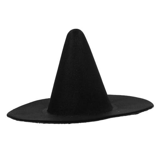 Kisangel Mini Halloween Hexenhut Satin Schwarz Mini Puppenhut für Diy Basteln Filzhut Partydeko und Haustierzubehör Dekorativer Handwerks und Kostümartikel von Kisangel