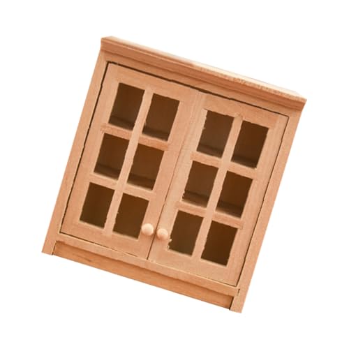 Kisangel Mini Holz Wand Schrank Modell Kleines Hölzernes Miniatur Wandregal Handgefertigte Puppenhaus Deko Elegantes Langlebiges Holz Miniaturmöbel für Dekoration von Kisangel