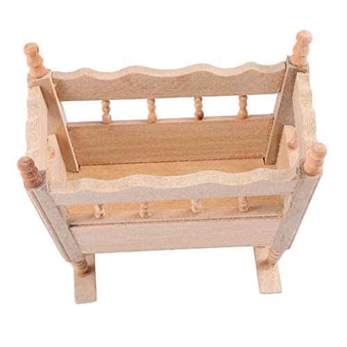 Kisangel Mini Holzmöbel Wiege Modell Naturbelassene Miniatur Wiege für Puppenhaus Handgefertigtes Mini Haus Zubehör Dekoration für Kinderzimmer und Puppenhäuser Kisangel Mini Holzmöbel Wiege Modell Naturbelassene Miniatur Wiege für Puppenhaus Handgefertigtes Mini Haus Zubehör Dekoration für Kinderzimmer und Puppenhäuser von Kisangel