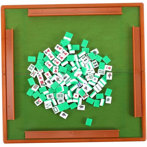 Kisangel Mini Mahjong Set mit Klarem Gravur Design Tragbares Chinesisches Mahjong aus Langlebigem Material Geeignet für Zuhause Reisen Party und Outdoor Fördert Logisches Zufällige Farbe von Kisangel
