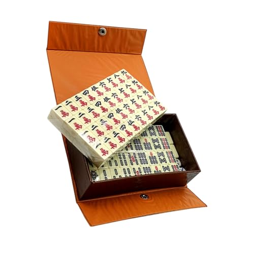 Kisangel Mini Mahjong Spielset Tragbar mit Aufbewahrungsbox Feine Verarbeitung Robustes Material Party Familienspiel Leichtes Reiseset für Freizeit und Unterwegs von Kisangel