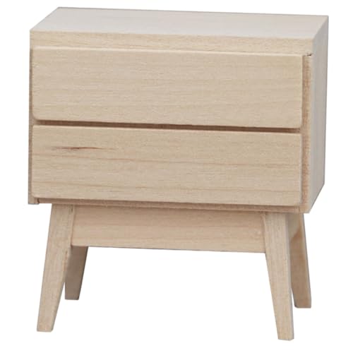 Kisangel Mini-Möbelmodell Puppe Miniaturen Kleinkinder Stütze vorgeben Mini-Kabinett hölzern Beige von Kisangel