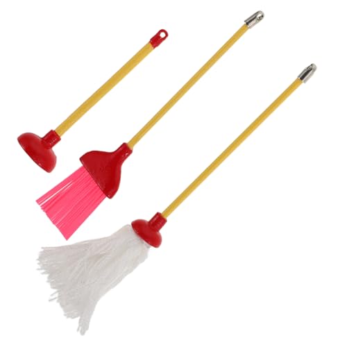Kisangel Mini Mopp Kleiner Besen Mini Puppenhausmöbel Kleinkindbesen Spielzeugbesen Puppenhausmöbel Set Minibesen Kinderbesen Baumwollfaden von Kisangel
