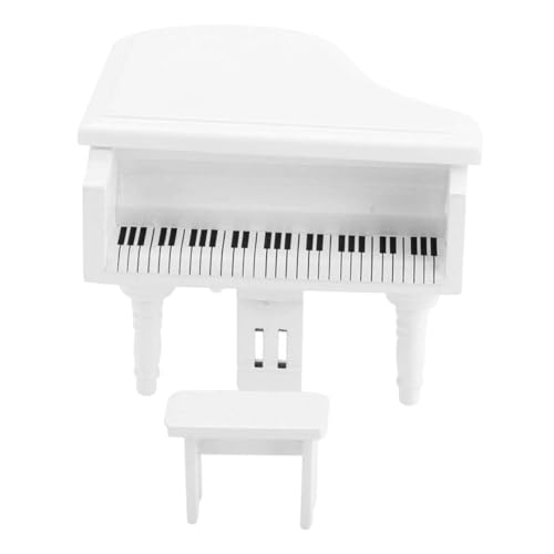 Kisangel Mini-Piano-Modell puppenstubenmöbel Dollhouse Furniture puppenhauszubehör miniaturmöbel selber Machen klein Dekoration Werkzeug Miniatur-Outdoor-Tools Klavierdekore Holz Weiß von Kisangel