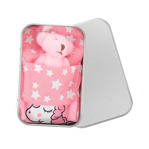 Kisangel Mini Plüschbär in Dose Niedliches Kleines Bärenornament Kuscheltier für Kinderzimmer und Zuhause Sammlerobjekt Weicher Pocket Bear für Mädchen Jungen von Kisangel