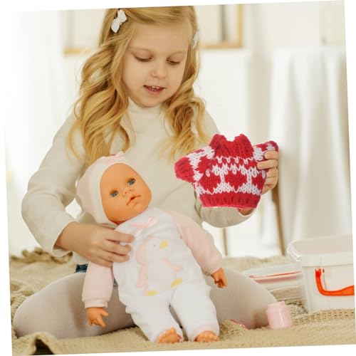 Kisangel Mini Puppenkleidung Winter Teilig mit Mütze Handschuhe Pullover Socken Weiches Strickzubehör für Puppen als Ersatzkleidung für Kreatives Puppen Kisangel Mini Puppenkleidung Winter Teilig mit Mütze Handschuhe Pullover Socken Weiches Strickzubehör für Puppen als Ersatzkleidung für Kreatives Puppen von Kisangel