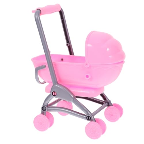 Kisangel Mini Puppenwagen für Puppenhaus Simulierter Kinderwagen Zubehör für Kreative Rollenspiele Stabil und Langlebig aus Hochwertigem für Realistische Puppenhausdekoration von Kisangel
