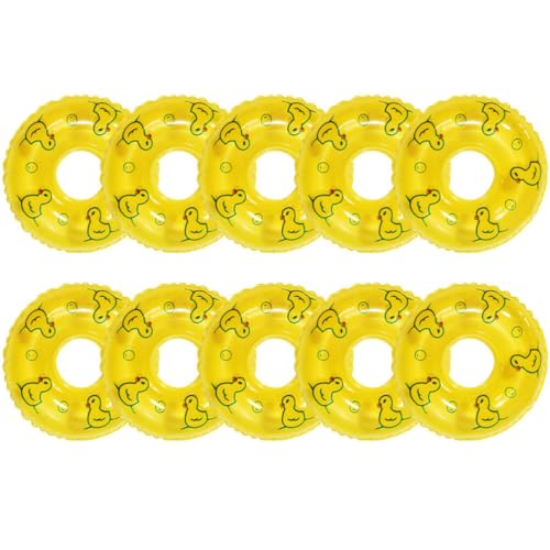 Kisangel Mini-Schwimmring-Modell 10 Stück Gelbe Mini-Enten-Schwimmringe Miniatur- -Schwimmring für Miniatur- -Dekorationen von Kisangel