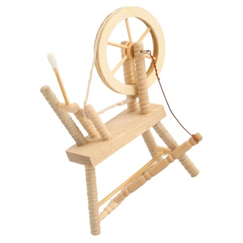Kisangel Mini-Spinnradmodell Möbel Zubehör Retro Miniatur Puppenhaus-Nähmaschine realistisches nähmaschinenspielzeug hölzern Khaki Kisangel Mini-Spinnradmodell Möbel Zubehör Retro Miniatur Puppenhaus-Nähmaschine realistisches nähmaschinenspielzeug hölzern Khaki von Kisangel