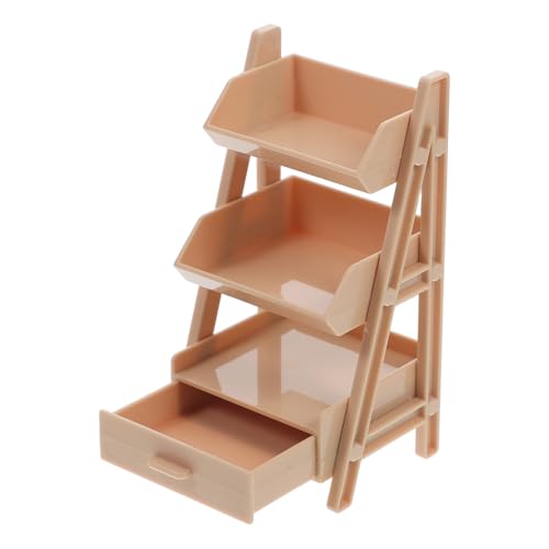 Kisangel Mini Stöckiges Puppenhaus Regal aus Kunststoff Mehrlagiges Miniatur Bücherregal für Puppenhaus Dekoration Leichtes Stabiles und Vielseitiges Miniaturmöbel für Spiel und Sammlung von Kisangel