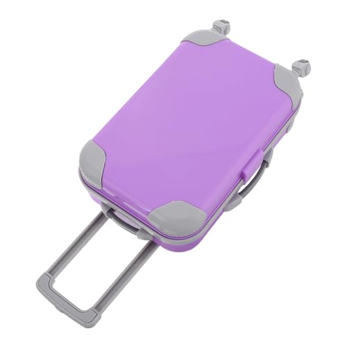 Kisangel Mini-Trolley Puppenhauszubehör Mini-Gepäck-Partygeschenk Mini-Koffer Mini-Reisekoffer Puppen Koffer Luggage für Puppen Mini House Accessory Puppen -Tragenfall Abs Violet von Kisangel